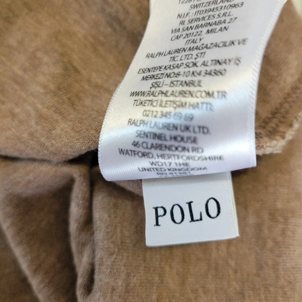 Polo Ralph Lauren Mens 5XB Quarter Zip Pullover Heather Tan Brown Pony Logo